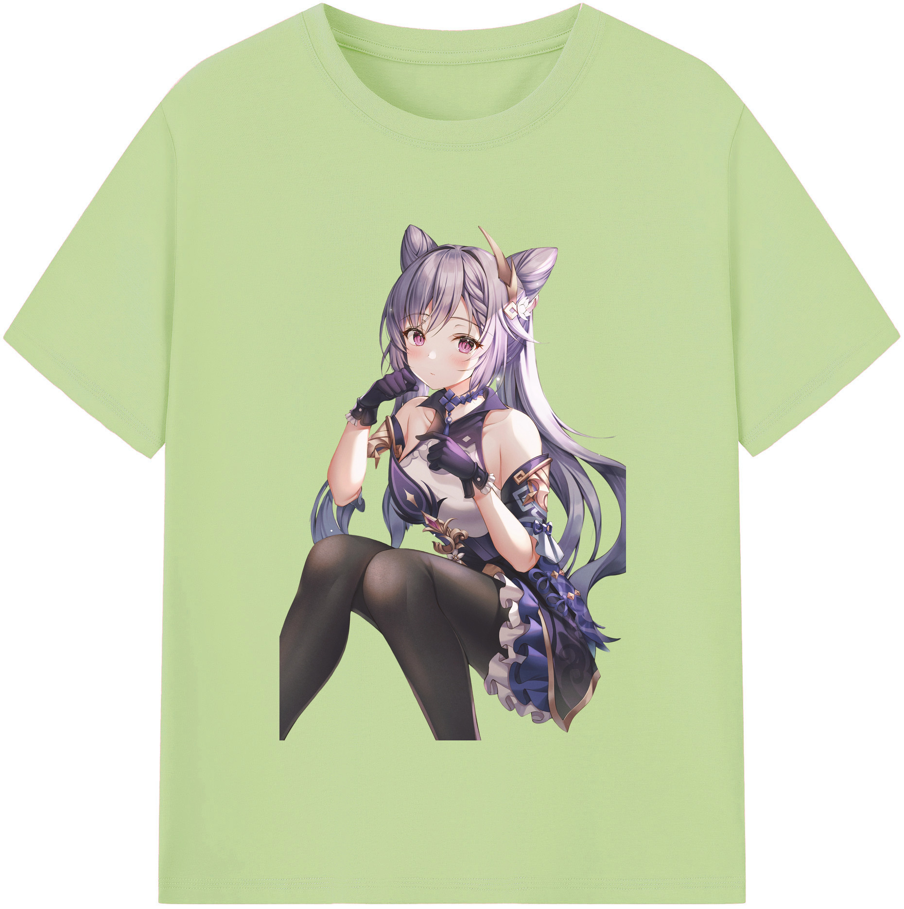 げんし神 刻晴 こくせい genshin Kokusei 綿100％半袖Tシャツ（フロントプリント）